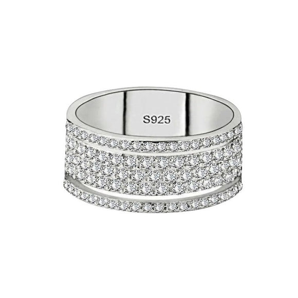 White Zircon Silver Ring Women's Engagement Jewelry