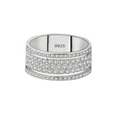 Shiny Gemstone Silver Ring Women's Engagement JewelryWhite Zircon Silver Ring Women's Engagement Jewelry