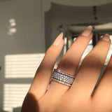 White Zircon Silver Ring Women's Engagement Jewelry