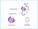 Natural Purple Amethyst Ring 925 Sterling Silver Women's Engagement Gemstone Jewelry