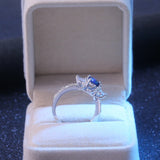 Blue Sapphire Engagement Ring For Women Bridal Jewelry