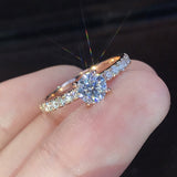 White Sapphire Engagement Ring Women Wedding Bridal jewelry