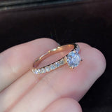 White Sapphire Engagement Ring Women Wedding Bridal jewelry
