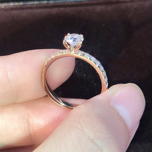 Crystal White Engagement Ring Women's  elegant Wedding Bridal jewelry