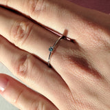 Green Gemstone Silver Engagement Ring Women's Wedding Jewelry