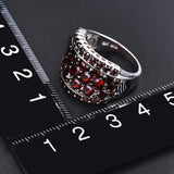 5.5ct Red Garnet Gemstone Ring Pomegranate for Women's Fine Jewelry