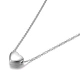 Rose Gold Heart Pendant Necklace For Women Link Chain Wedding Jewelry
