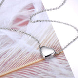 ROSE GOLD HEART LINK CHAIN PENDANT NECKLACE TITANIUM JEWELRY FOR WOMEN