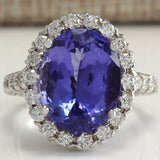 Big Purple Amethyst Gemstone Ring Silver Women Wedding Jewelry