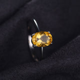 Natural Citrine Gemstone Ring Silver 925 Sterling Silver Women's Engagement Jewelry