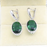 Green Emerald Silver 925 Jewelry Set Women Ring Necklace Pendant Jewelry