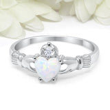 Heart Birthstone Ring Silver Wedding Engagement for Women Jewelry