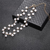 Pearl Bead Necklace 14K Gold For Women Engagement Jewelry