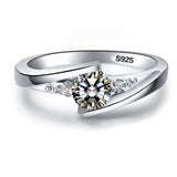1Ct Diamond Engagement Ring For Women 925 Silver Fine jewelry