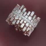 Luxury Silver Zircon Gemstone Ring for Women Engagement Jewelry