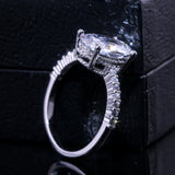 Oval White Sapphire Ring Classic Wedding Silver Jewelry