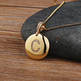 Women Customized Pendant Necklace Gold Initial Letter Jewelry