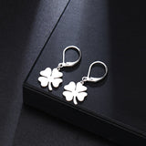 Gold Clover Leaf Dangle Earrings For Women Engagement Jewelry