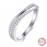 Silver Stackable Finger Ring 925 Sterling Zircon Party Jewelry For Women