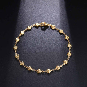Heart Gold Chain Pendant Bracelet For Women Wedding Jewelry