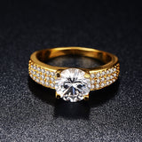 2ct Diamond Engagement Ring 18K Yellow Gold Women's Wedding Jewelry