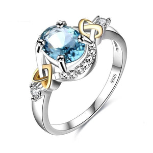 Oval Sky Blue Gemstone Ring For Women 925 Sterling Silver Jewelry