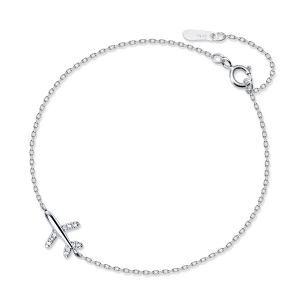 HandMade Aircraft Airplane Bracelet 925 platinum Bracelet Women's Jewelry 