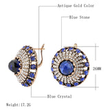 Natural Sapphire Earrings Vintage For Women Gold Wedding Jewelry