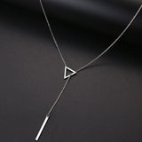Triangle Double Pendant Chain Necklaces Women Stainless Steel Jewelry