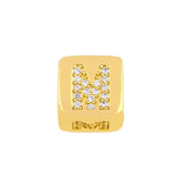 Custom Letter Bangle Bracelet 14K Yellow Gold Women Anniverssary Jewelry