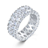 Princess Shiny Gemstone Ring Silver Women's Engagement Vintage Wedding Jewelry