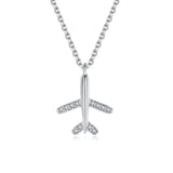 handmad-plane-airplane-pendant-necklace-925-sterling-chain-link-womens-jewelry