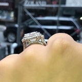 Big Bling Zircon Engagement Ring for Women Wedding S925 Jewelry