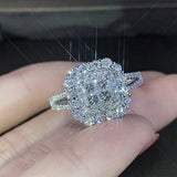 2.1Ct Moissanite Ring 925 Silver Diamond Women Wedding Jewelry