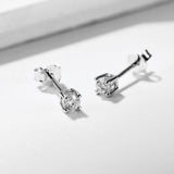 Simulated Moissanite Gemstone Stud Earrings Women's Solid 925 Sterling Silver Fine Jewelry