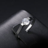 Sapphire Women Engagement Ring 316L Stainless Steel Women Jewelry