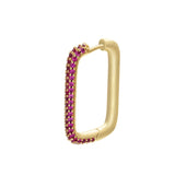 Red Zircon Gemstone Stud Earrings 14K Gold Silver Jewelry for women silver