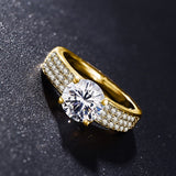 2ct Diamond Engagement Ring 18K Yellow Gold Women's Wedding Jewelry