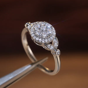 Leaf White Sapphire Gemstone Ring Engagement Women Anniverssary Jewelry