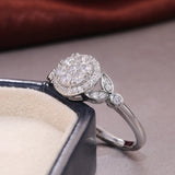 Leaf White Sapphire Gemstone Ring Engagement Women Anniverssary Jewelry