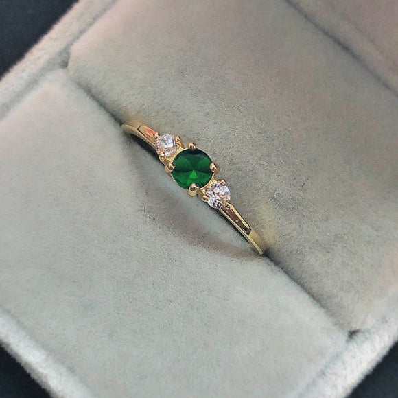Luxury Emerald Gold Ring For Women Wedding Jewelry