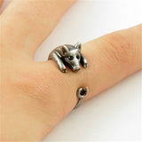 vintage-mouse-silver-ring-adjustable-wrap-wedding-promise-jewelryVintage Silver Animal Ring Mouse Pet Cute Gilrs Jewelry