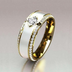 Shiny White Zircon Engagement Ring for Women Wedding Jewelry