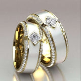 Shiny White Zircon Engagement Ring for Women Wedding Jewelry