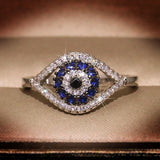 Blue Gemstone Ring Charm Zircon Silver Wedding For Women Jewelry