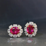 Created Moissanite Ruby Gemstone Jewelry Sets Earrings/Necklace/Ring