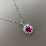 Created Moissanite Ruby Gemstone Jewelry Sets Earrings/Necklace/Ring