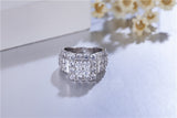 Princess-cut SONA Diamond Rings 925 Sterling silver pave Wedding jewelry