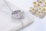 Princess-cut SONA Diamond Rings 925 Sterling silver pave Wedding jewelry