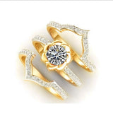 Vintage 14K Yellow Gold Ring Gemstone Women's Wedding Jewelry
